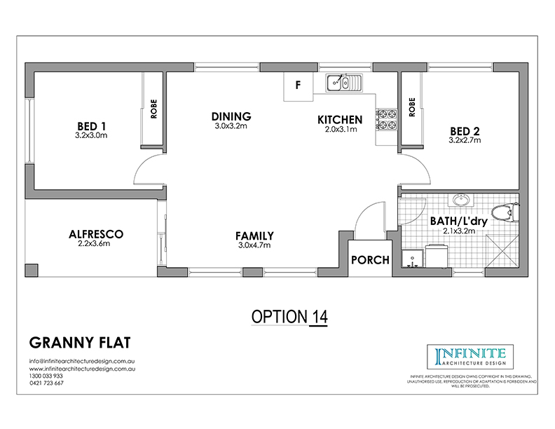 Simple 1 Bedroom Granny Flat Floor Plans